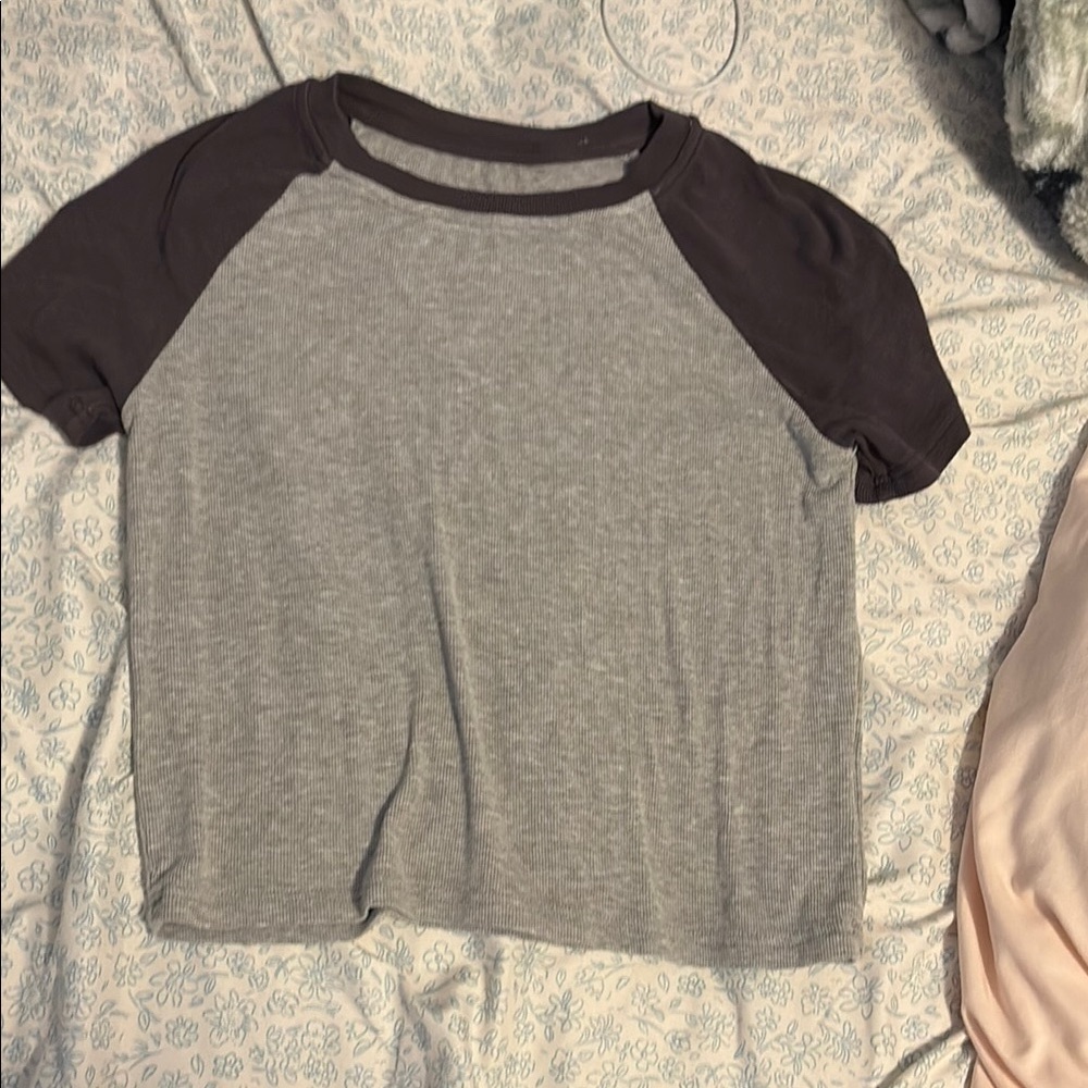 Gray and Black Kids Raglan T-Shirt